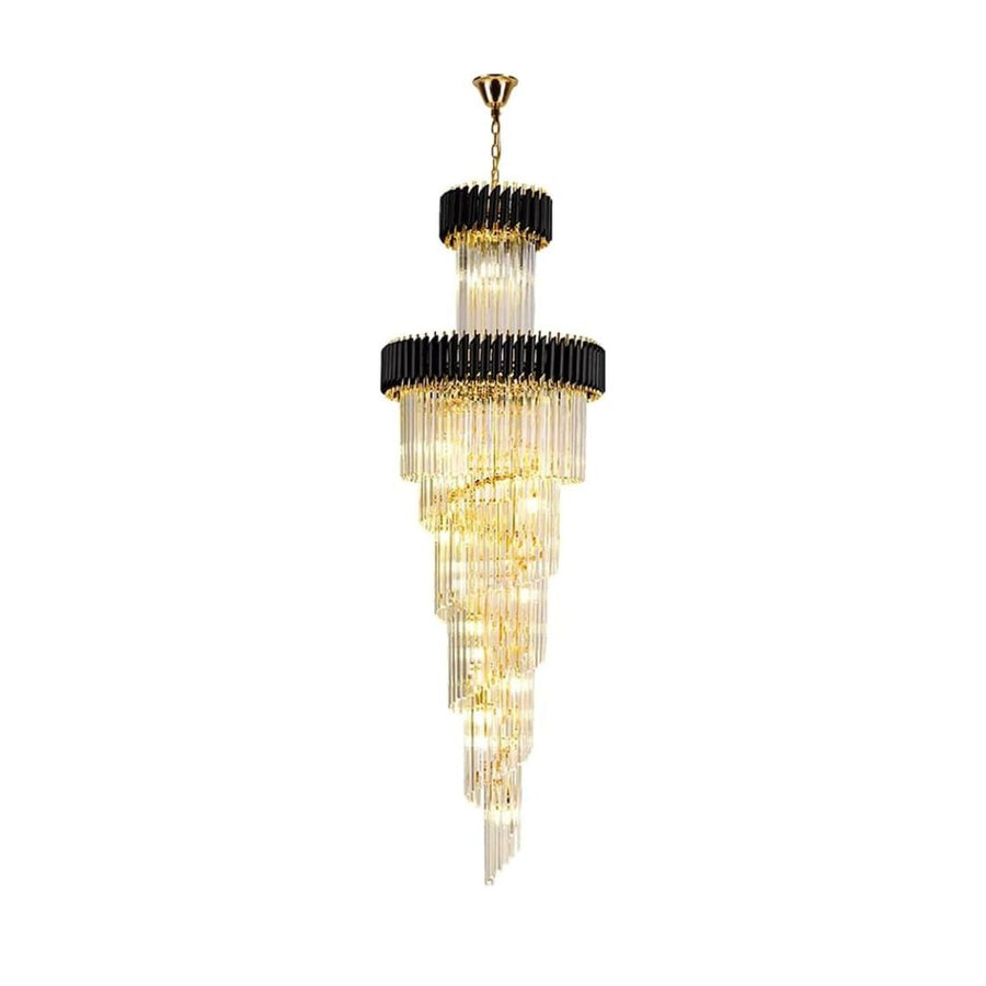 Żyrandol kryształowy VERSAILLES Ascendere 27xE14, średnica 60 cm, błyszczące złoto i czerń, regulowana wysokość 