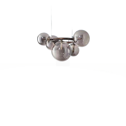Żyrandol z okrągłym kloszem, VENERE Zodiaco, 1 okrąg 5xG9, metalowy, czarny, regulowana wysokość 
