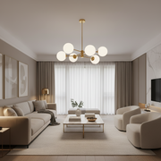 Żyrandol wiszący LOFT, 6x E27, złoty
