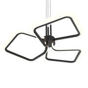 Żyrandol wiszący LED z pilotem RIMINI 51W, 3 kwadraty, światło zimne/ciepłe/neutralne, ściemnialny, czarny