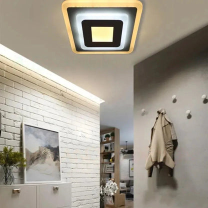 Żyrandol LED MORNIKA 14W, średnica 25 cm, kwadratowy, światło neutralne, biały