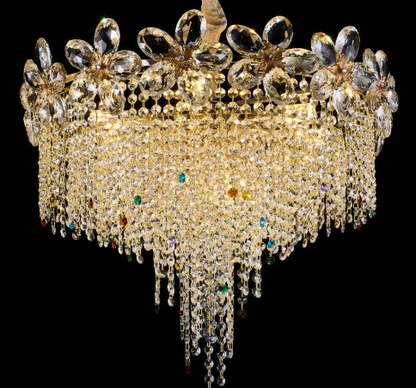 Żyrandol Kryształowy Regalis 11x E14, średnica 85cm, Błyszczące Złoto, Regulowana Wysokość, Metal i Kryształ